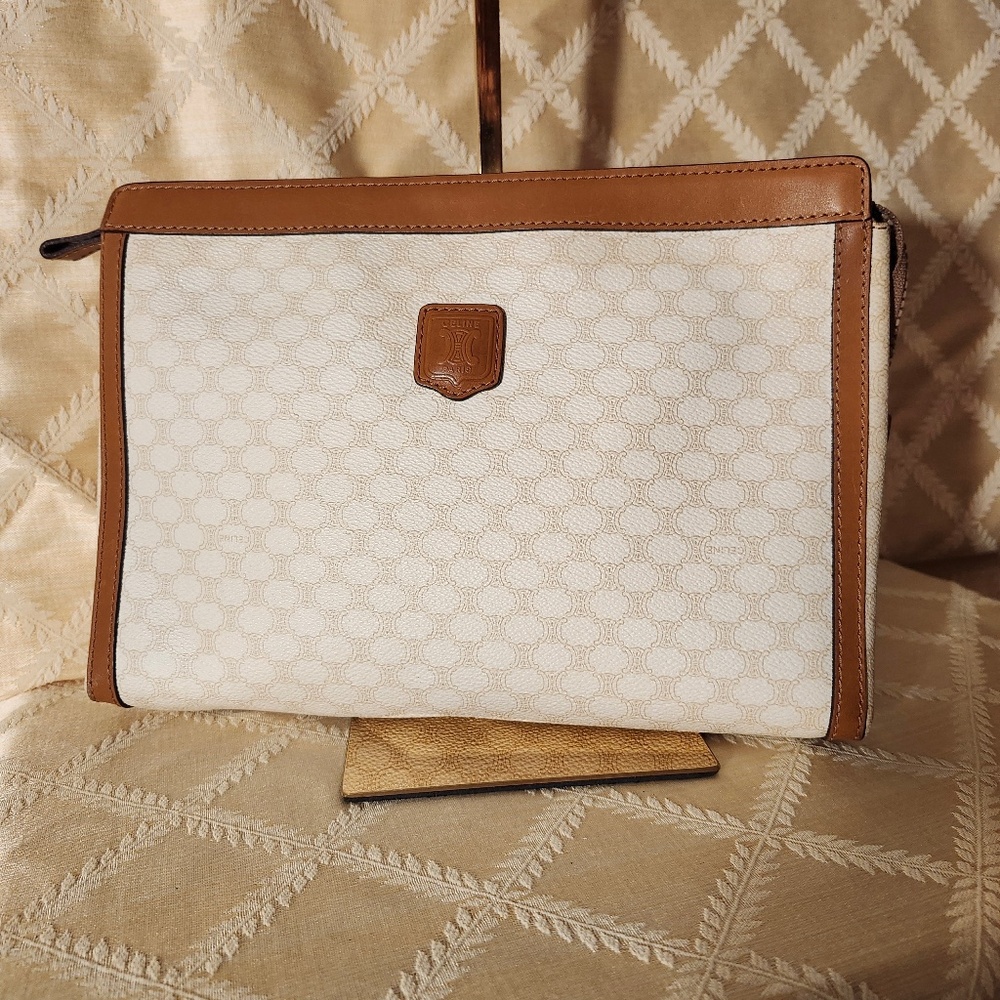 Authentic Celine Canvas Clutch